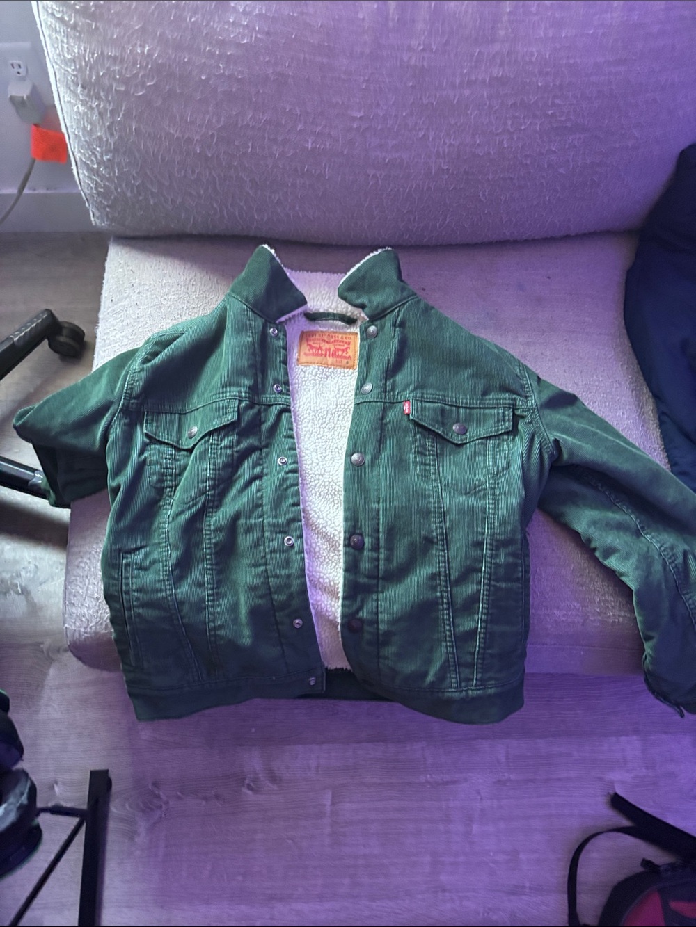 Levi's Forest Green Sherpa-Lined Denim Jacket